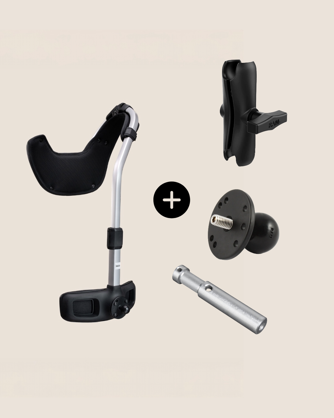 Hook II - incl RAM® double Socket Arm, Ball 3/8 adapter, Baby Pin